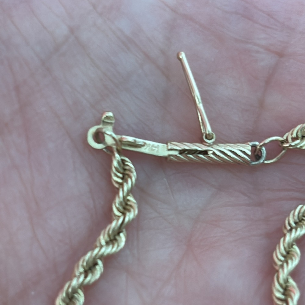 14K Genuine Gold 30” Vintage Italian Gold Rope Necklace - Picture 5 of 17